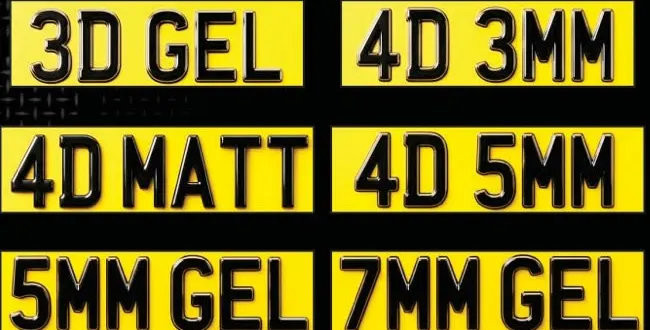 3D and 4D number plates made at Top Tint Customs, Catford